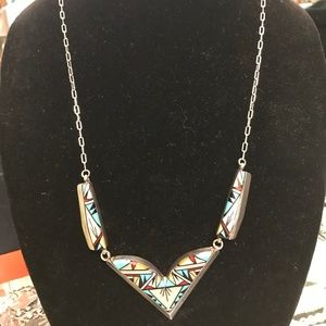 Old Pawn Sterling Turquoise Necklace